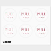 Sticker Rond Pink Pull to Open Door Sign (Feuille)