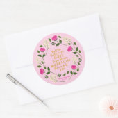 Sticker Rond Pink Purple Floral William Shakespeare Never Doubt (Enveloppe)