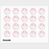 Sticker Rond Pink Purple Petit Papillon fête d'anniversaire (Feuille)