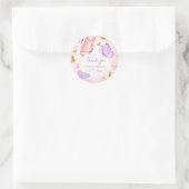 Sticker Rond Pink Purple Petit Papillon fête d'anniversaire (Sac)