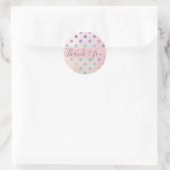 Sticker Rond Pink Rainbow Pastel Pois fête d'anniversaire (Sac)