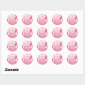 Sticker Rond Pink Rainbow Super One Retro Daisy Premier anniver (Feuille)