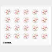 Sticker Rond Pink ranunculus peinture de fleur adresse de retou (Feuille)
