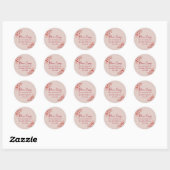 Sticker Rond Pink Red Floral Please Enjoy Wedding (Feuille)