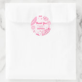 Sticker Rond Pink Retro Super fête d'anniversaire (Sac)