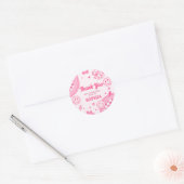 Sticker Rond Pink Retro Super fête d'anniversaire (Enveloppe)