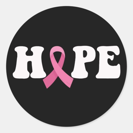 Sticker Rond Pink Ribbon Cancer Sensibilisation Cancer du sein  (Devant)