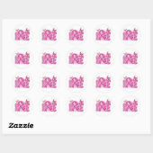 Sticker Rond Pink Ribbon Fighter Papillon Hope Cancer du sein (Feuille)