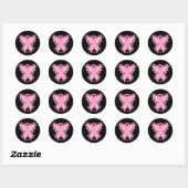 Sticker Rond Pink Ribbon Love (Feuille)