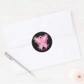 Sticker Rond Pink Ribbon Love (Enveloppe)