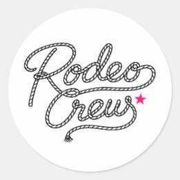 Sticker Rond Pink Rodeo Crew Western Bachelorette Party