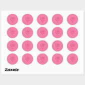 Sticker Rond Pink rose (Feuille)