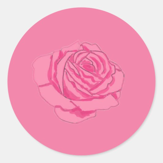Sticker Rond Pink rose (Devant)
