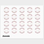 Sticker Rond Pink Rose Gold Snowflake Winter Sweet 16 (Feuille)