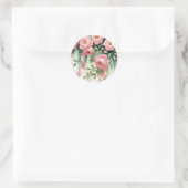 Sticker Rond Pink Roses and Ribbons (Sac)