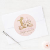 Sticker Rond  Pink RosesCastle Princess 1st Birthday  (Enveloppe)