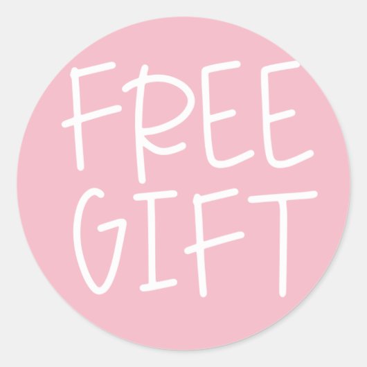 Sticker Rond Pink script gratuit échantillon cadeau gratuit Sti (Devant)