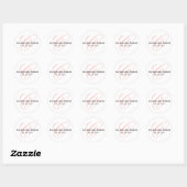 Sticker Rond Pink Script Initial C Monogramme Mariage Faveur (Feuille)