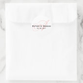 Sticker Rond Pink Script Monogramme mariage Favoriser (Sac)