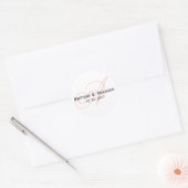 Sticker Rond Pink Script Monogramme mariage Favoriser (Enveloppe)