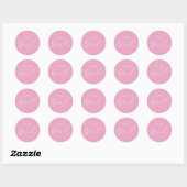Sticker Rond Pink Script Team Girl Gender Reveal (Feuille)