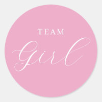 Pink Script Team Girl Gender Reveal