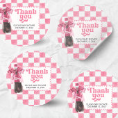 Sticker Rond Pink She's Ready to Pop Baby Shower