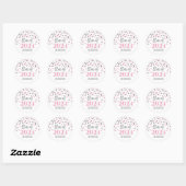 Sticker Rond Pink Silver Confetti Graduation 2024 (Feuille)