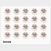 Sticker Rond Pink simple cool rétro script ordre merci (Feuille)