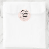Sticker Rond Pink simple cool rétro script ordre merci (Sac)