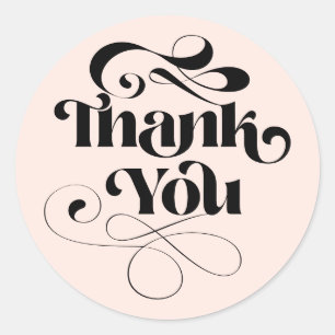 Sticker Rond Pink simple cool rétro script ordre merci