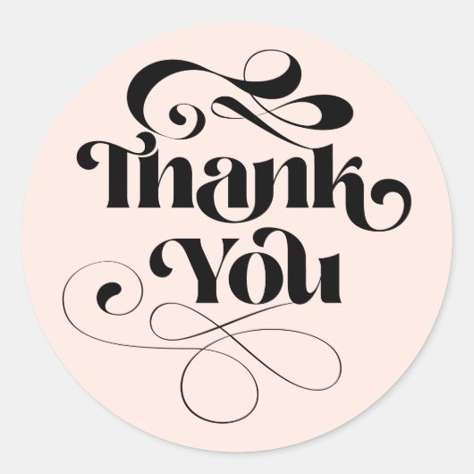 Sticker Rond Pink simple cool rétro script ordre merci (Devant)