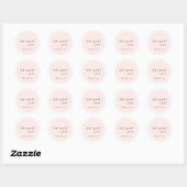 Sticker Rond Pink Simple Script Modern Luxe Merci (Feuille)
