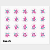 Sticker Rond Pink Slime Time Anniversaire Fête Favoriser (Feuille)