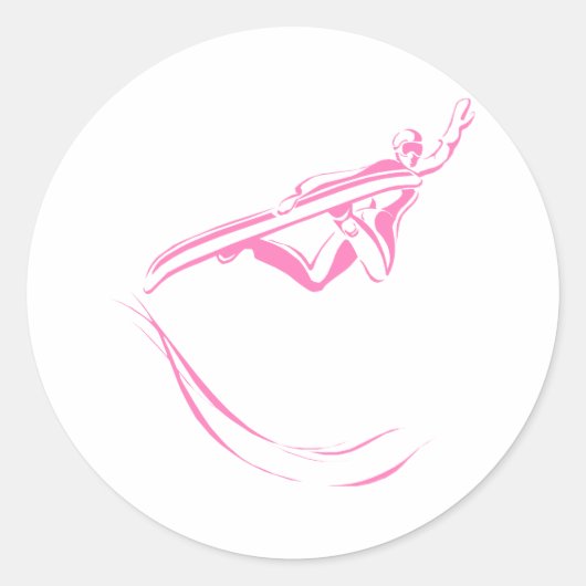 Sticker Rond Pink Snowboard (Devant)