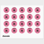 Sticker rond Pink Spider classique (Feuille)