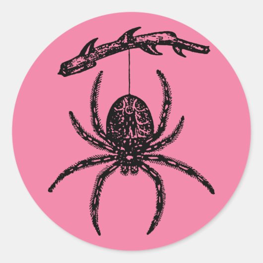 Sticker rond Pink Spider classique (Devant)