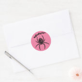 Sticker rond Pink Spider classique (Enveloppe)