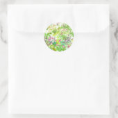 Sticker Rond Pink Spring Aquarelle Fleur sauvage Nature Art (Sac)