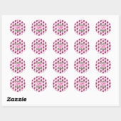 Sticker Rond Pink Strawberry Berry First Birthday (Feuille)