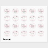 Sticker Rond Pink Stripes baby shower merci pour (Feuille)