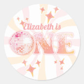 Sticker Rond Pink Super Disco Dancing Queen Premier anniversair (Devant)