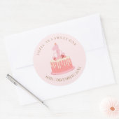 Sticker Rond Pink Sweet Un 1er anniversaire (Enveloppe)