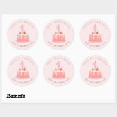 Sticker Rond Pink Sweet Un 1er anniversaire (Feuille)