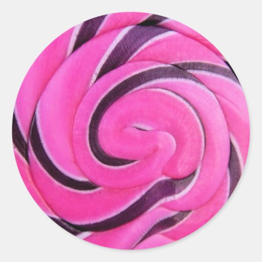 Sticker Rond Pink Swirl Lolly (Devant)
