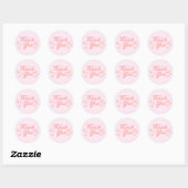 Sticker Rond Pink Thank you  (Feuille)