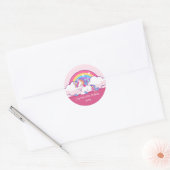 Sticker Rond Pink Unicorn à thème Anniversaire fête faveurs (Enveloppe)