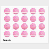 Sticker Rond Pink Valentine Hearts (Feuille)