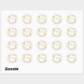 Sticker Rond Pink violet et jaune Aquarelle Rose Mariage (Feuille)