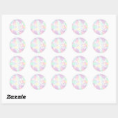 Sticker Rond Pink violet pastel Noël Flocon de neige (Feuille)